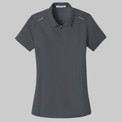 Ladies Pinpoint Mesh Zip Polo
