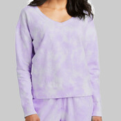 Ladies Beach Wash ® Cloud Tie Dye V Neck Sweatshirt