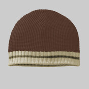 Waffle Beanie with Ribbed Edge