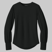 Women's Stretch Jersey Long Sleeve Blouson Top