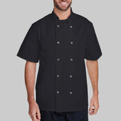 Unisex Ten Studded Front Short Sleeve Chef Coat