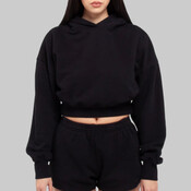 Women's Garment-Dyed Crop Hooded Sweatshirt