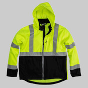 Men's Hi-Vis Class 3 Hooded Soft Shell Jacket