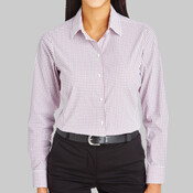 CrownLux Performance® Ladies' Micro Windowpane Woven Shirt
