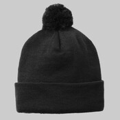 Solid Pom Pom Beanie