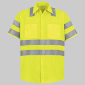 Men's High Visibility Safety Short Sleeve Work Shirt