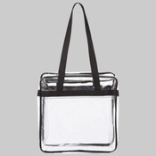 Clear Tote with Zippered Top