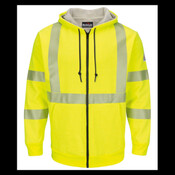 Men's Tall Hi-Visibility Zip-Front Hooded Fleece Sweatshirt with Waffle Lining