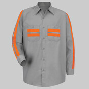 Men's Industrial Enhanced-Visibility Long Sleeve Work Shirt