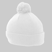 Knit Fold Over Pom-Pom Beanie