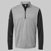 Men's Ultimate365 Heather Block Print Quarter-Zip Pullover