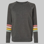 Women's Striped Sleeves Crewneck Sweatshirt