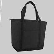 XL Zippered Cotton Canvas Resort Tote