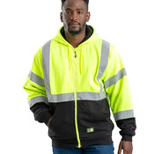 Hi-Vis Class 3 Color Block Full-Zip Hooded Sweatshirt