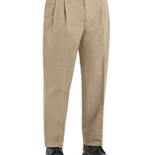 Men's Odd-Extended Sizes Pleated Twill Slacks