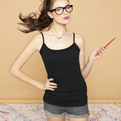 District® - Juniors 1x1 Rib Spaghetti Strap Tank. DT232